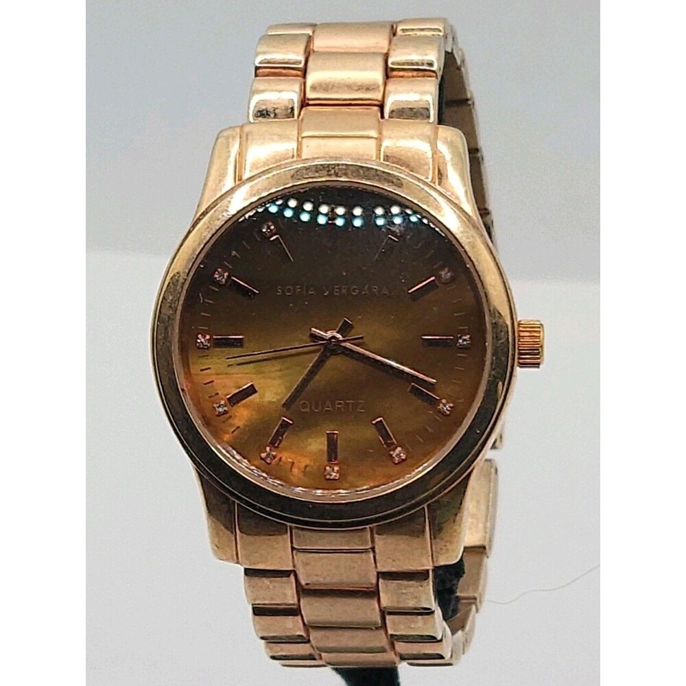 Sofia Vergara Rose Gold Tone Watch with Rhinestones